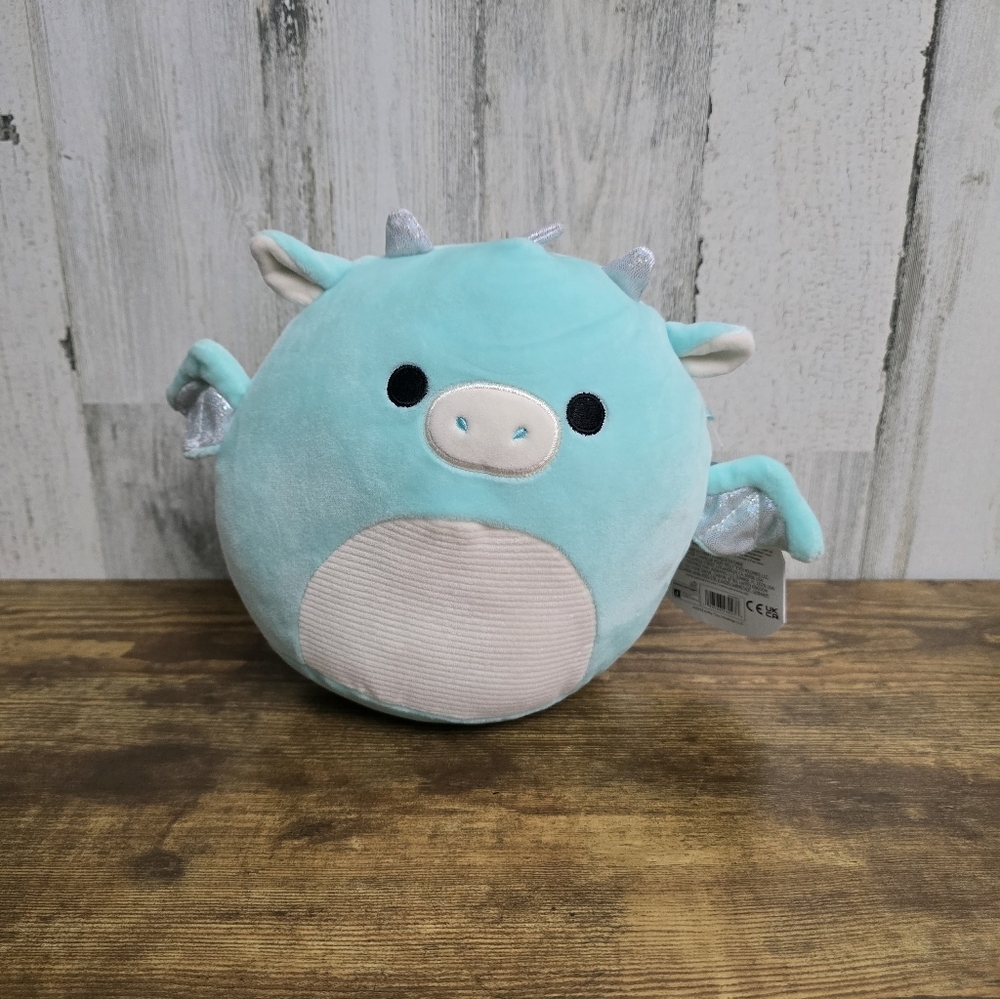 New Squishmallows Miles the Dragon teal 8" Plush